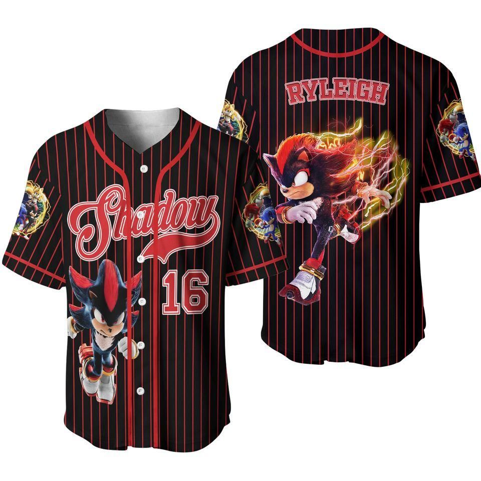 Personalized Sonic Shadow Hedgehog Baseball Jersey for Fans