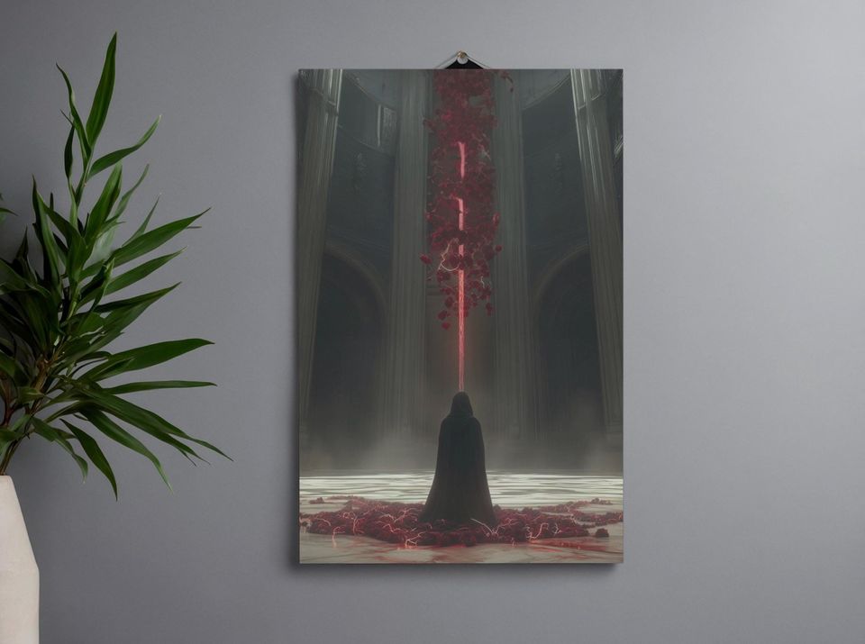 Gothic Fantasy Red Magic Portal Poster, Arcadia WorldInspired Poster, Metal Music Poster