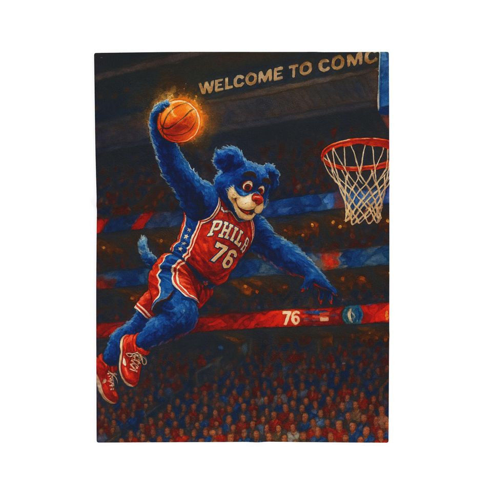 Philadelphia 76ers Blanket, Philly Sports Throw, Franklin the Dog