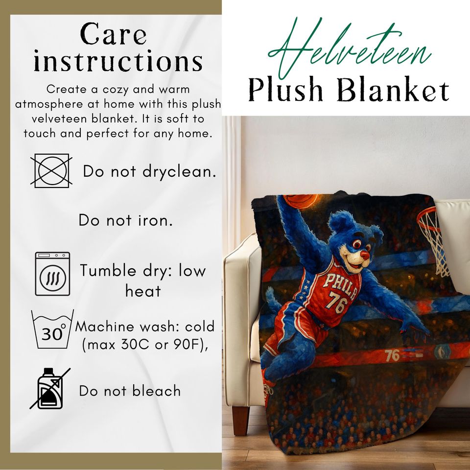 Philadelphia 76ers Blanket, Philly Sports Throw, Franklin the Dog
