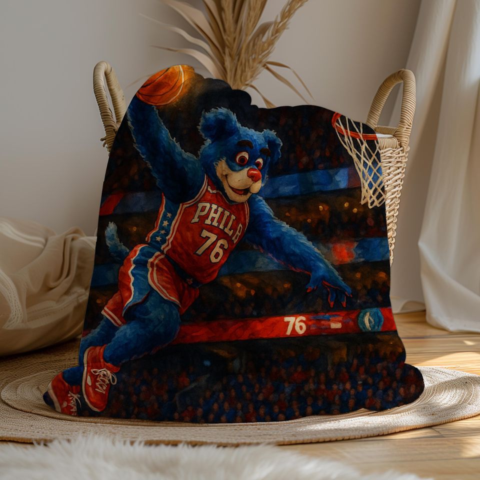 Philadelphia 76ers Blanket, Philly Sports Throw, Franklin the Dog