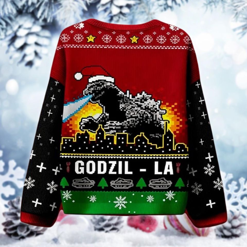Kaiju Christmas Ugly Sweater, Monster Holiday Sweatshirt