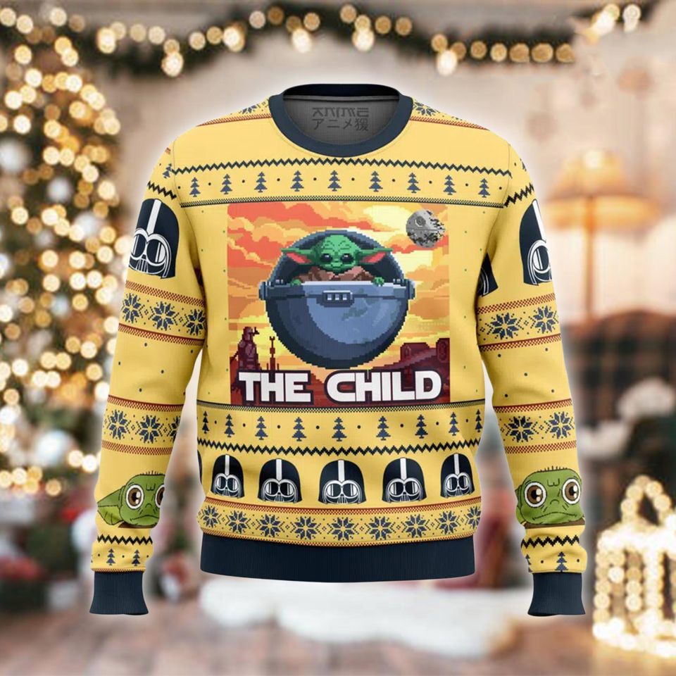 Retro Pixel Alien Christmas Sweater, Funny Ugly Xmas Jumper