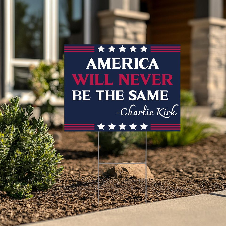 Charlie Kirk Yard Sign: Charlie Kirk Assasins, Justice For Charlie Kirk Political Garden Decor