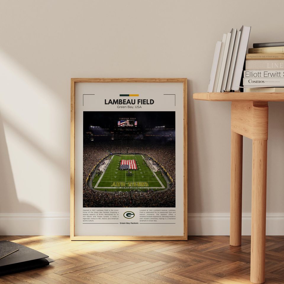 Lambeau Field Print | Vintage Green Bay Packers Poster