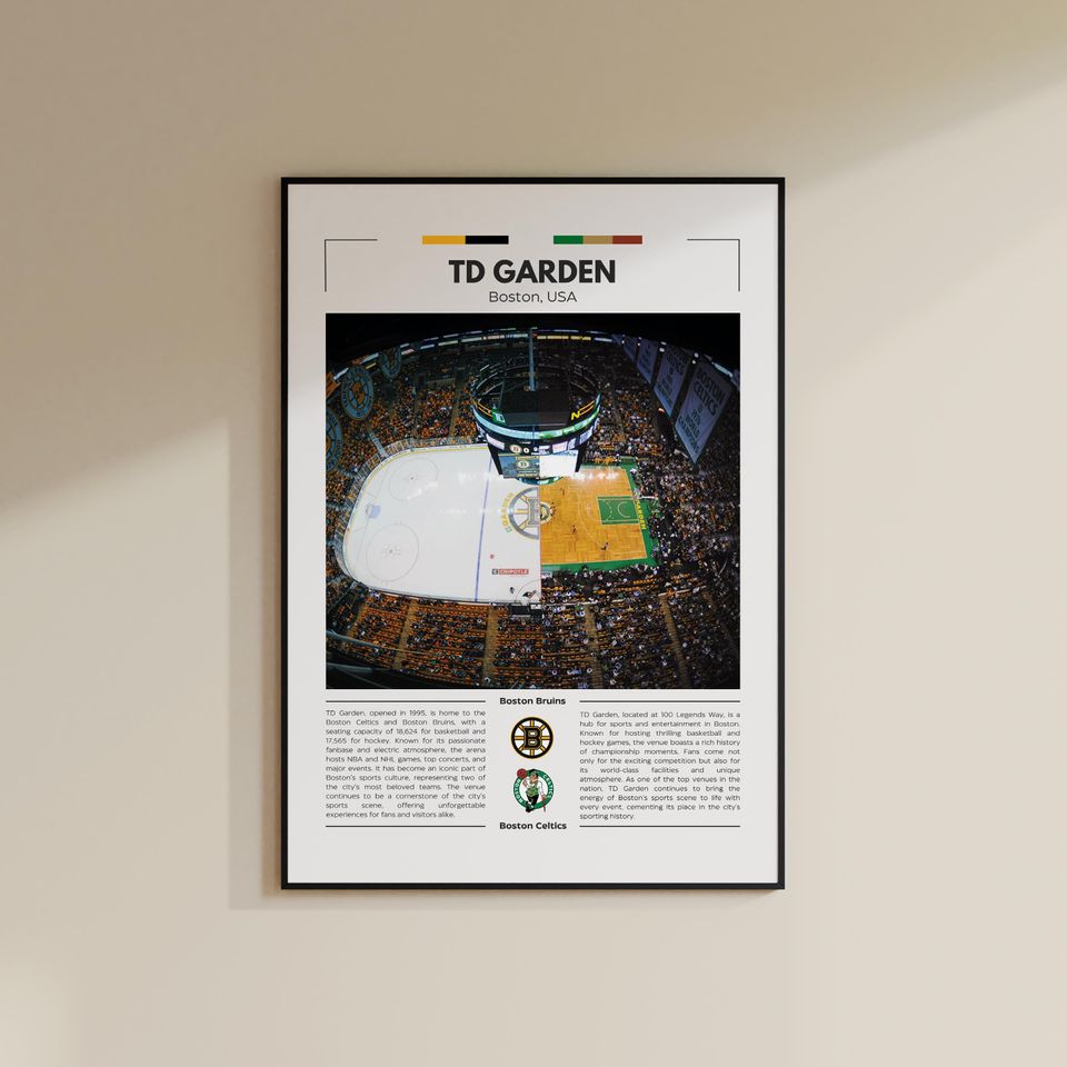 TD Garden Poster | Boston Celtics, Boston Bruins