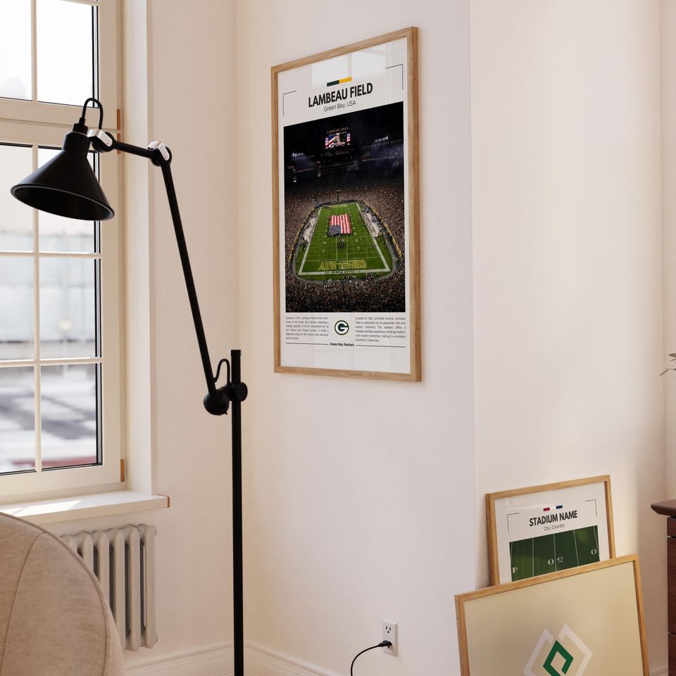 Lambeau Field Print | Vintage Green Bay Packers Poster