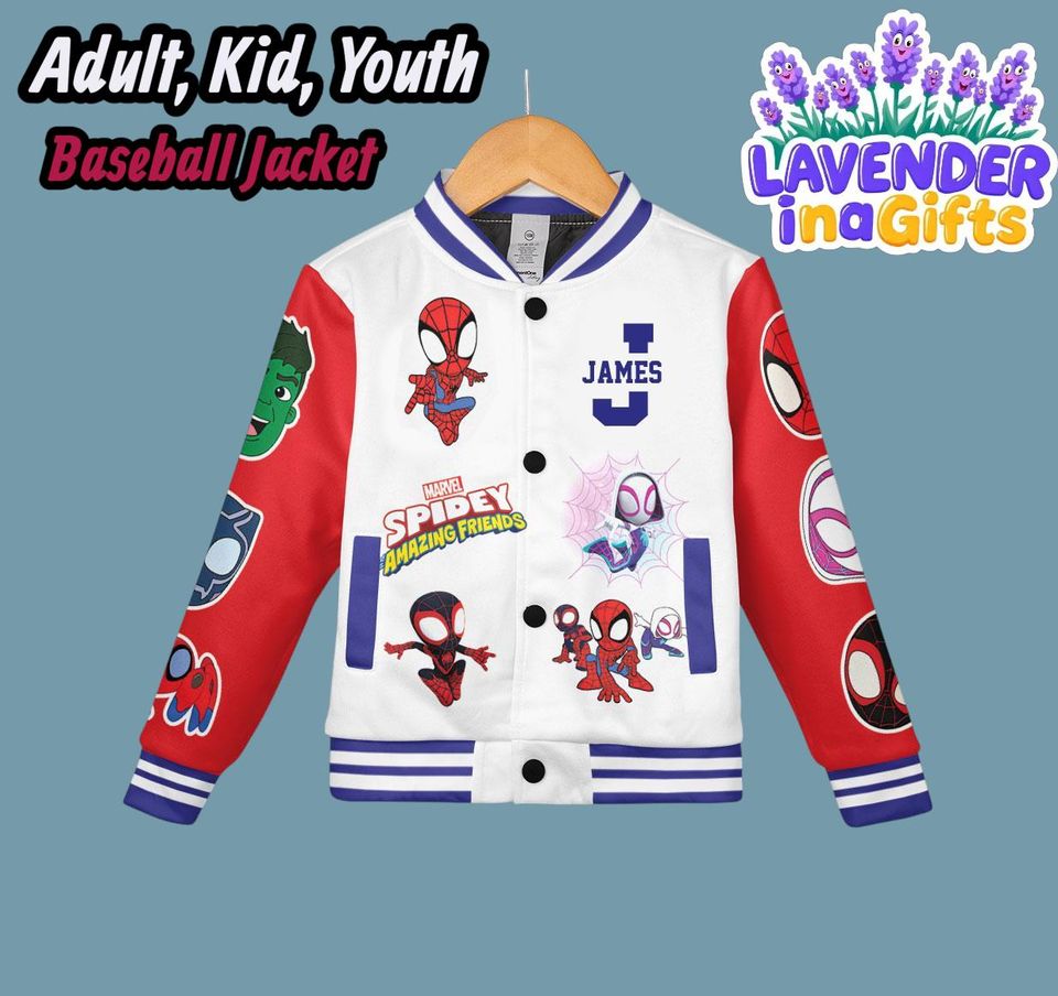 Spidey and His Amazing Friends Baseball Jacket  Custom Name Marvel Varsity Jacket