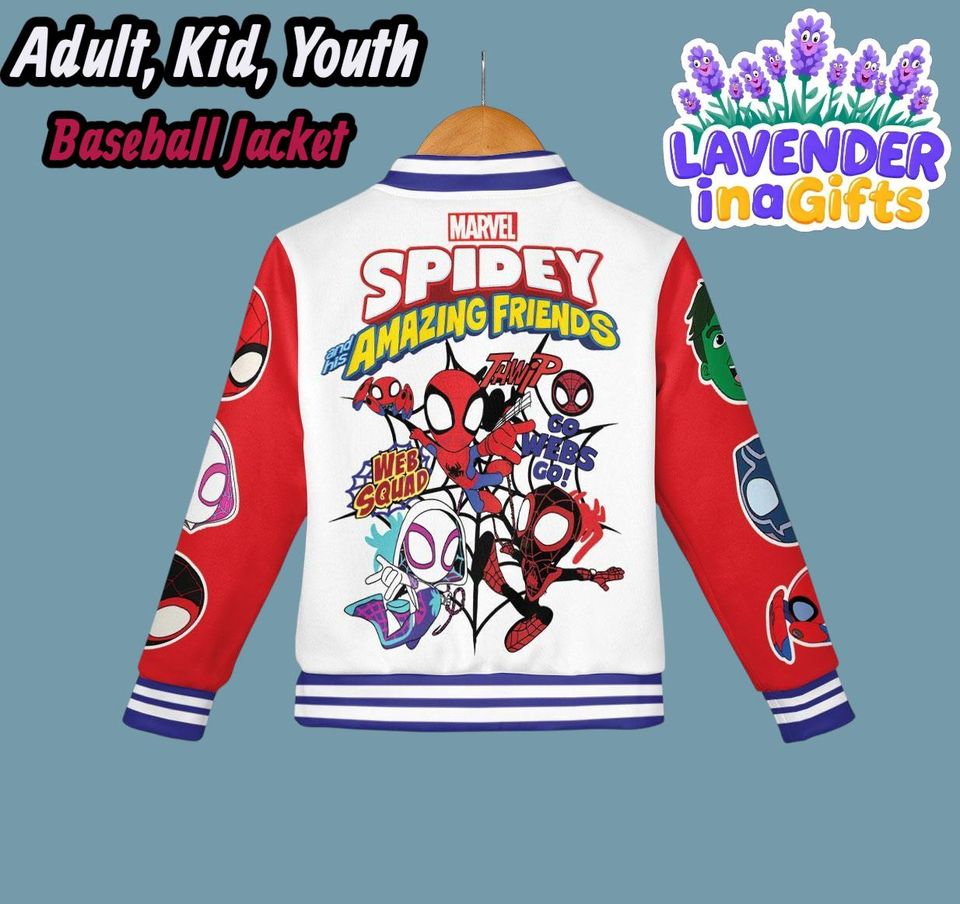 Spidey and His Amazing Friends Baseball Jacket  Custom Name Marvel Varsity Jacket