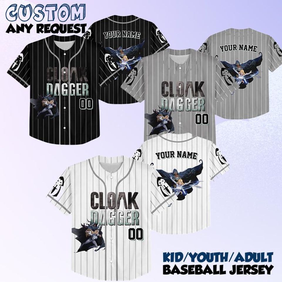 Marvel Rivals Cloak and Dagger Jersey Shirt, Marvel Baseball Jersey
