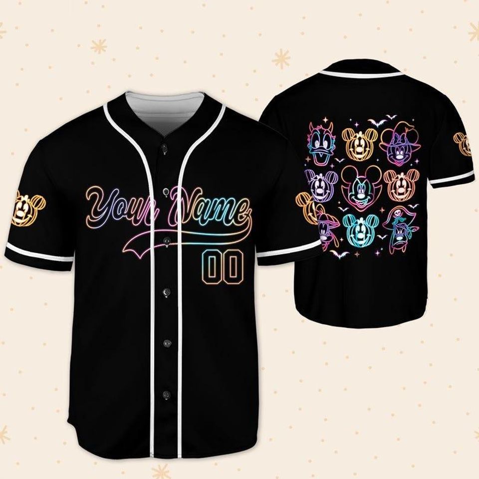 Personalize Disney Mickey and Co Halloween Baseball Jerseys