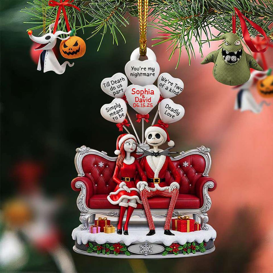 Personalized Nightmare Before Christmas Ornament, Acrylic Family Gift