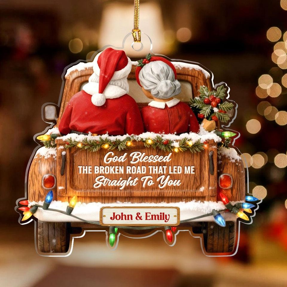 Personalized Couple Christmas Ornament, Acrylic Truck Ornament