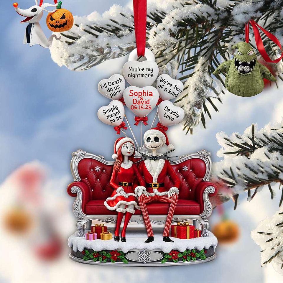 Personalized Nightmare Before Christmas Ornament, Acrylic Family Gift