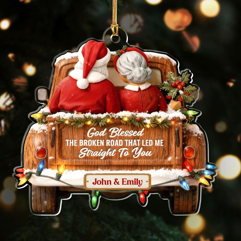 Personalized Couple Christmas Ornament, Acrylic Truck Ornament