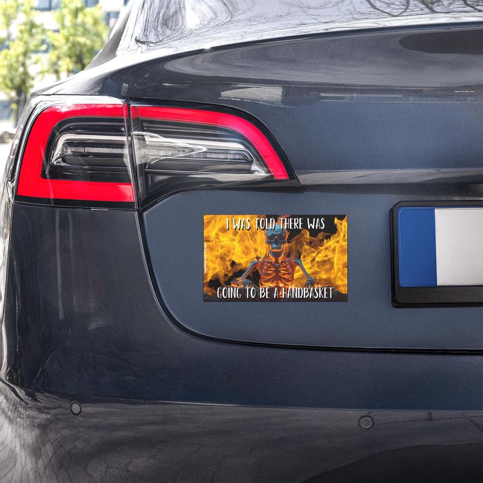 Funny Skeleton Car Magnet: Hellfire Humor, Gothic Accessory