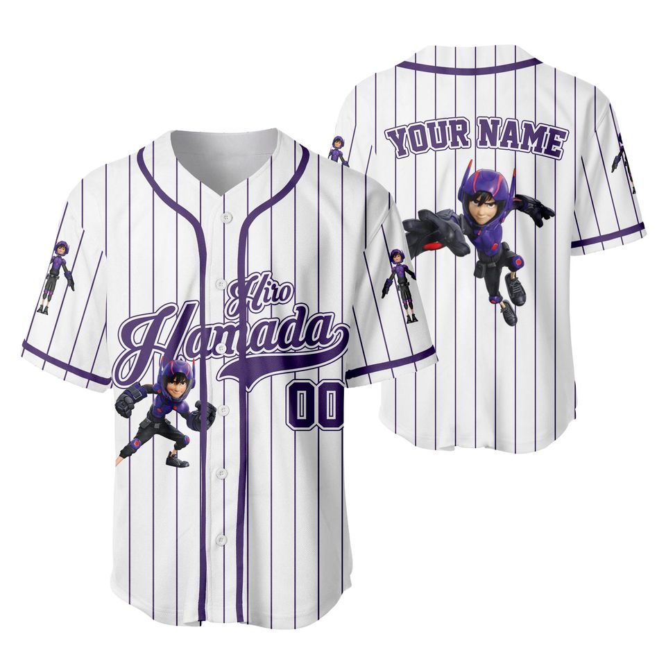 Custom Hiro Hamada Big Hero 6 Baseball Jersey