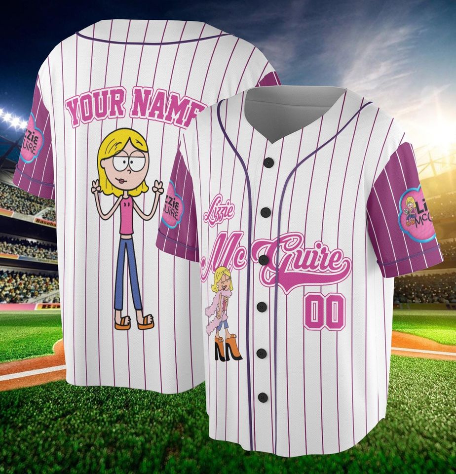 Personalized Disney Lizzie McGuire Baseball Jersey, Custom Jersey for Disney Fans