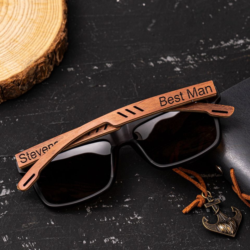 Personalized Wood Sunglasses, Best Man Groomsmen Gifts, Groomsmen Proposal