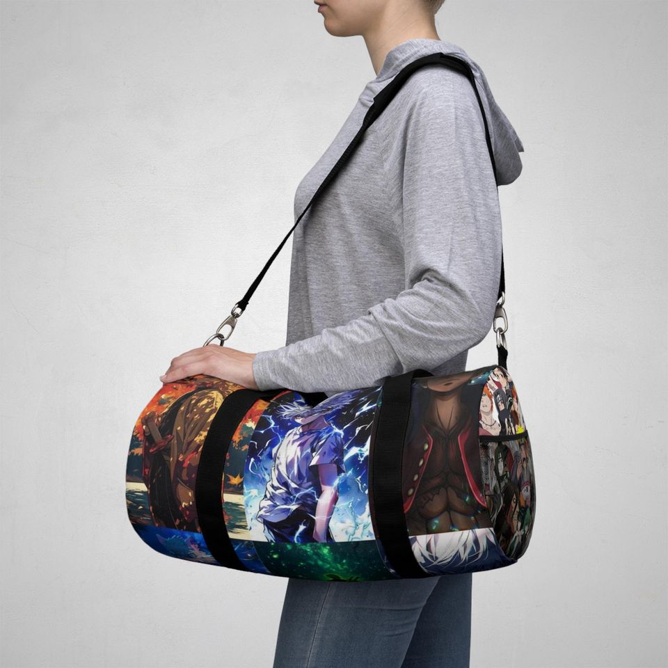 Anime Character Collage Duffel Bag | Gym Travel Overnight