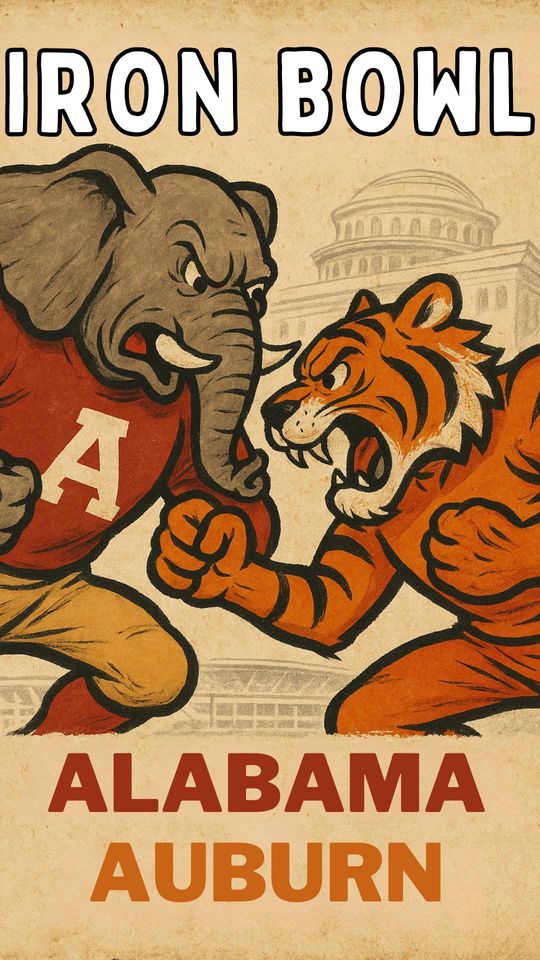 Retro College Football Rivalry Posters