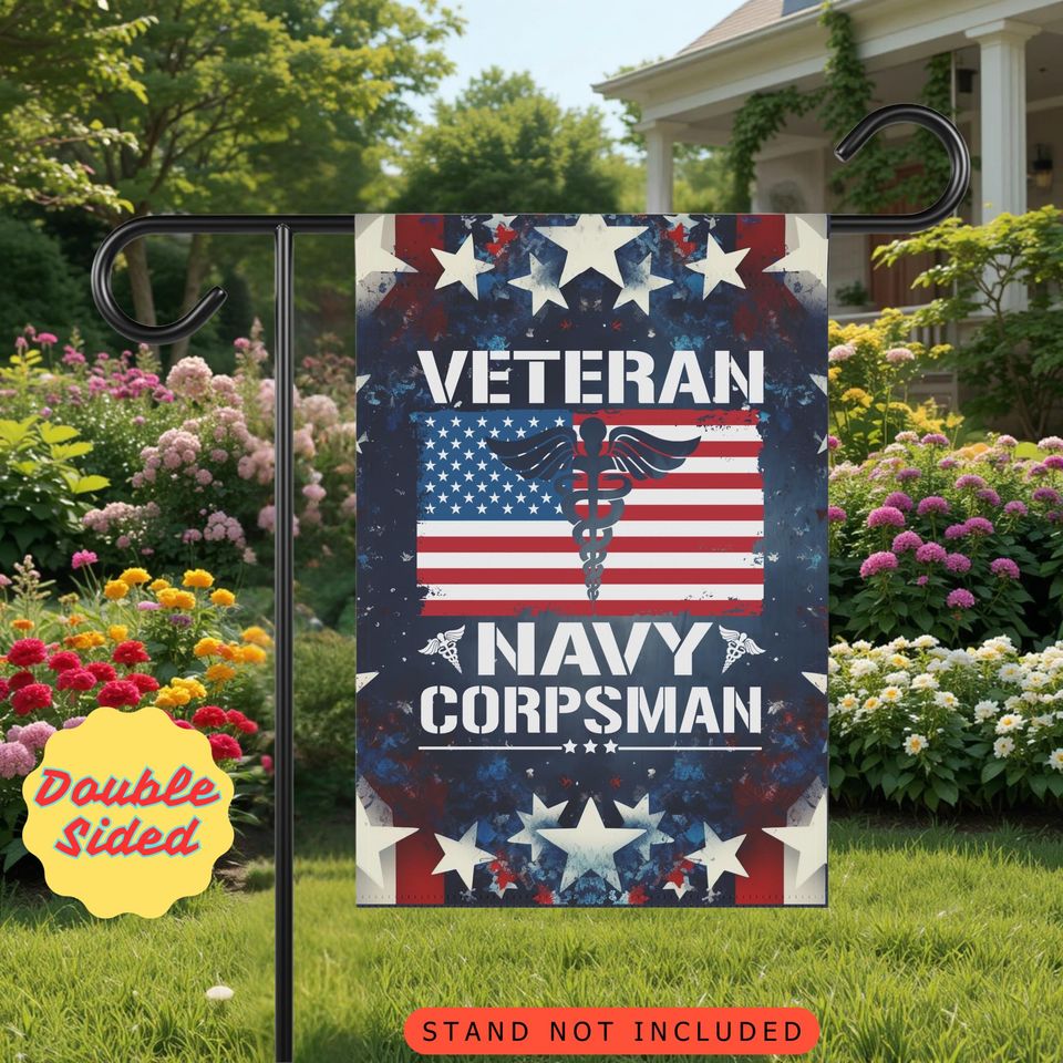 Navy Corpsman Garden Flag: Patriotic Military Yard Decor