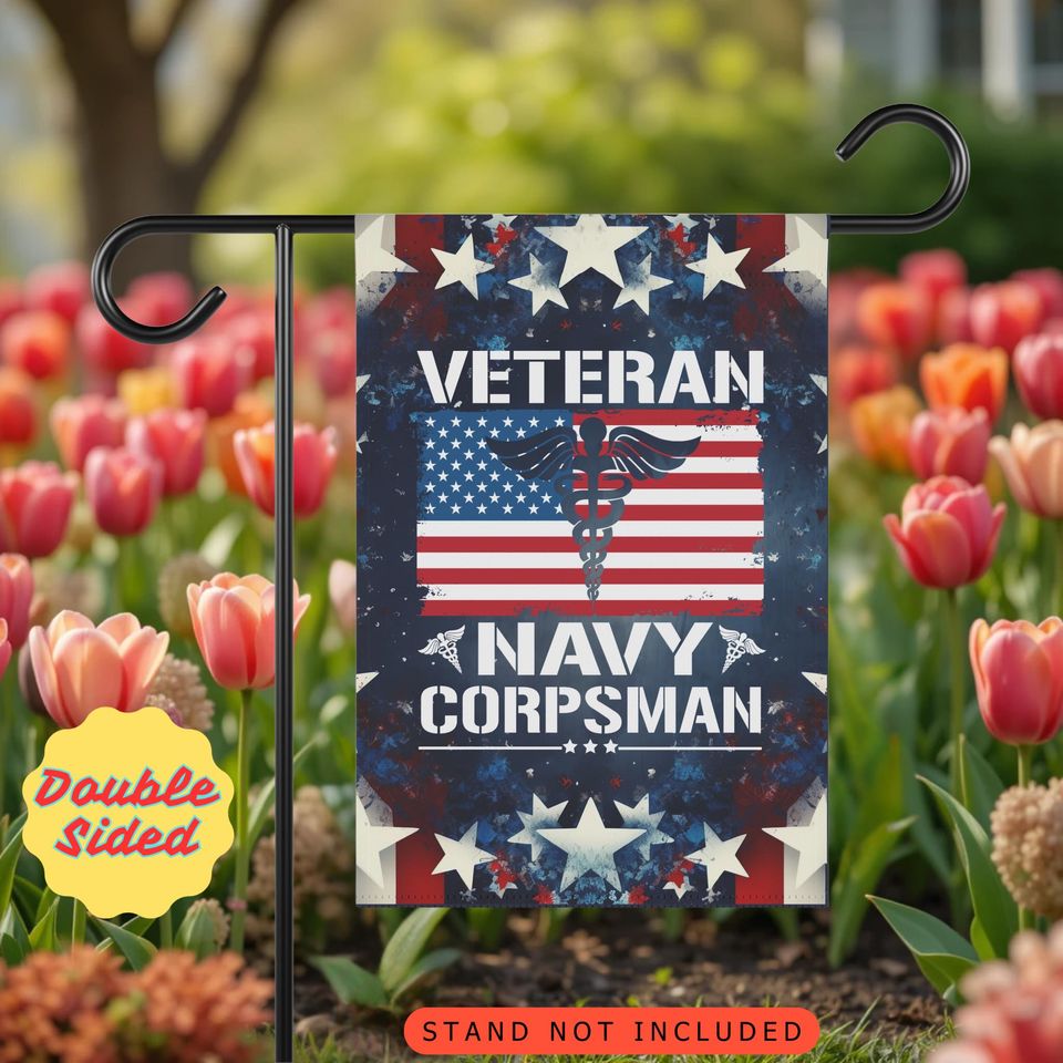 Navy Corpsman Garden Flag: Patriotic Military Yard Decor