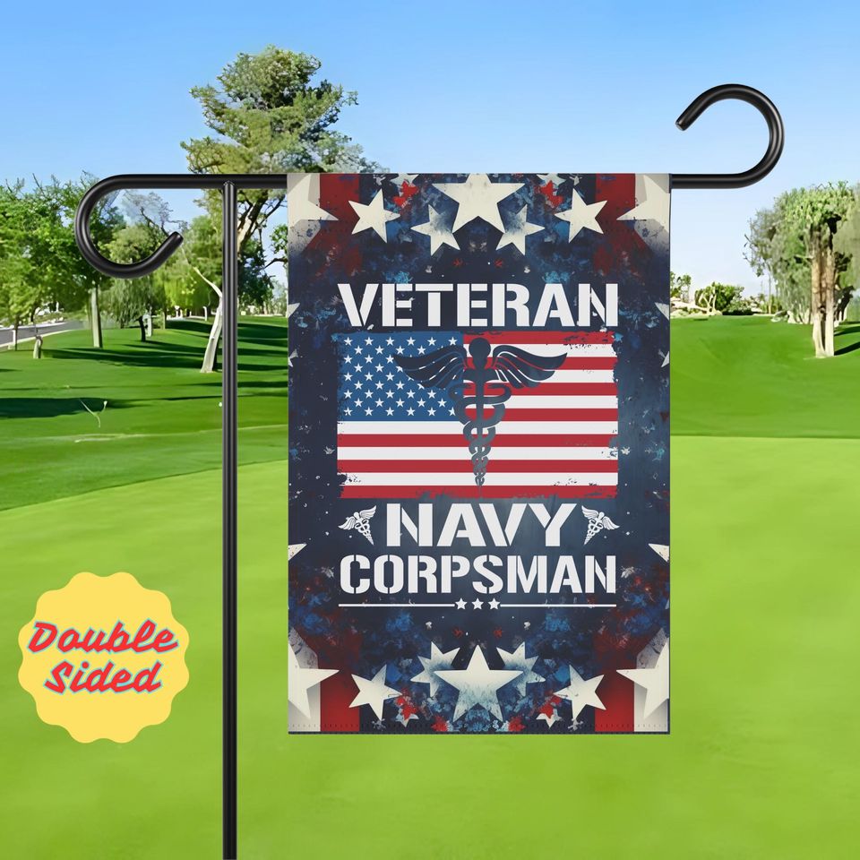 Navy Corpsman Garden Flag: Patriotic Military Yard Decor