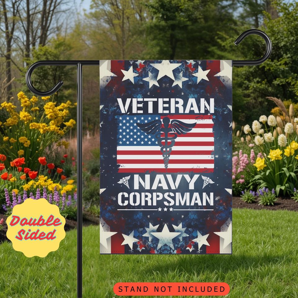 Navy Corpsman Garden Flag: Patriotic Military Yard Decor