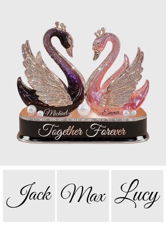Personalized Swan Couple Acrylic Plaque, Custom Name Romantic Anniversary Decor