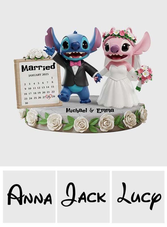 Custom Blue Alien Couple Plaque  Personalized Acrylic Keepsake for Weddings & Anniversaries