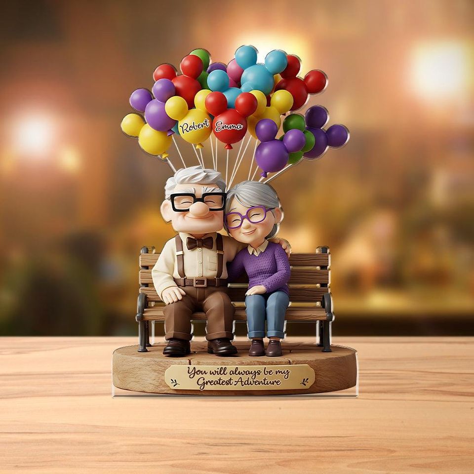 Custom Carl & Ellie Couple Acrylic Plaque | Custom Anniversary  Wedding Gift