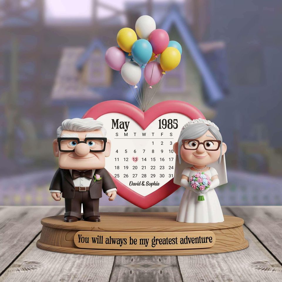Custom Carl & Ellie Couple Acrylic Plaque | Custom Anniversary  Wedding Gift