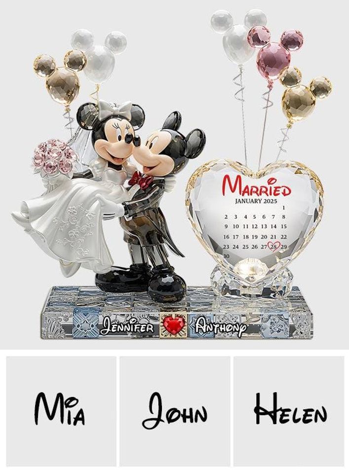 Personalized Mouse Couple Wedding Plaque, Custom Acrylic Keepsake, Anniversary Love Gift