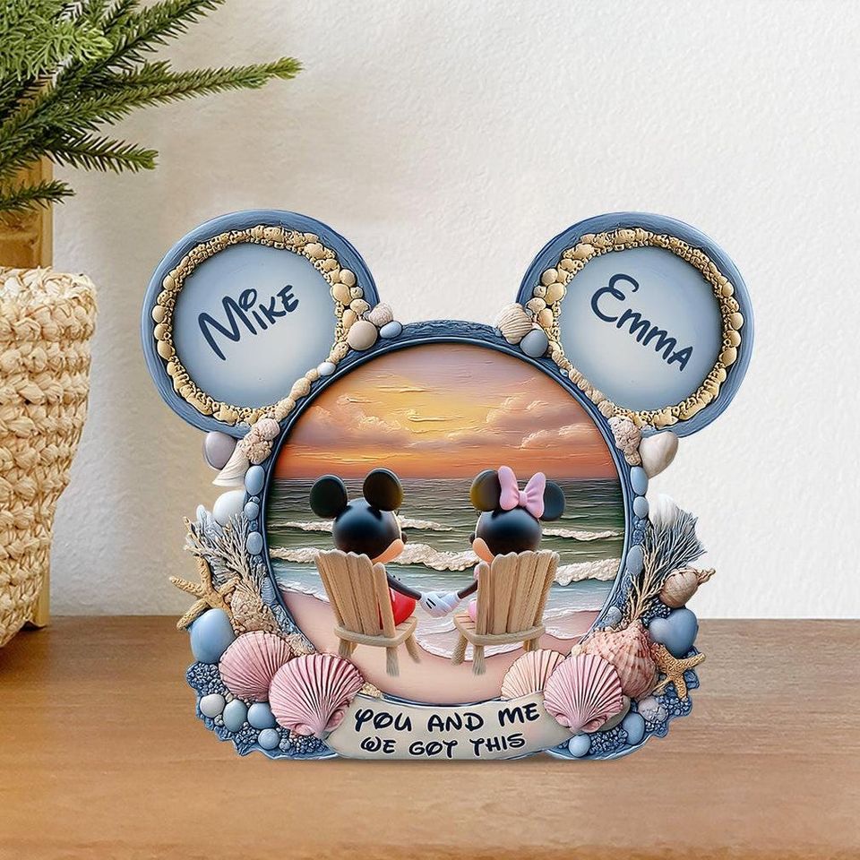 Personalized Mouse Couple Wedding Plaque, Custom Acrylic Ornament Keepsake Gift for Anniversary