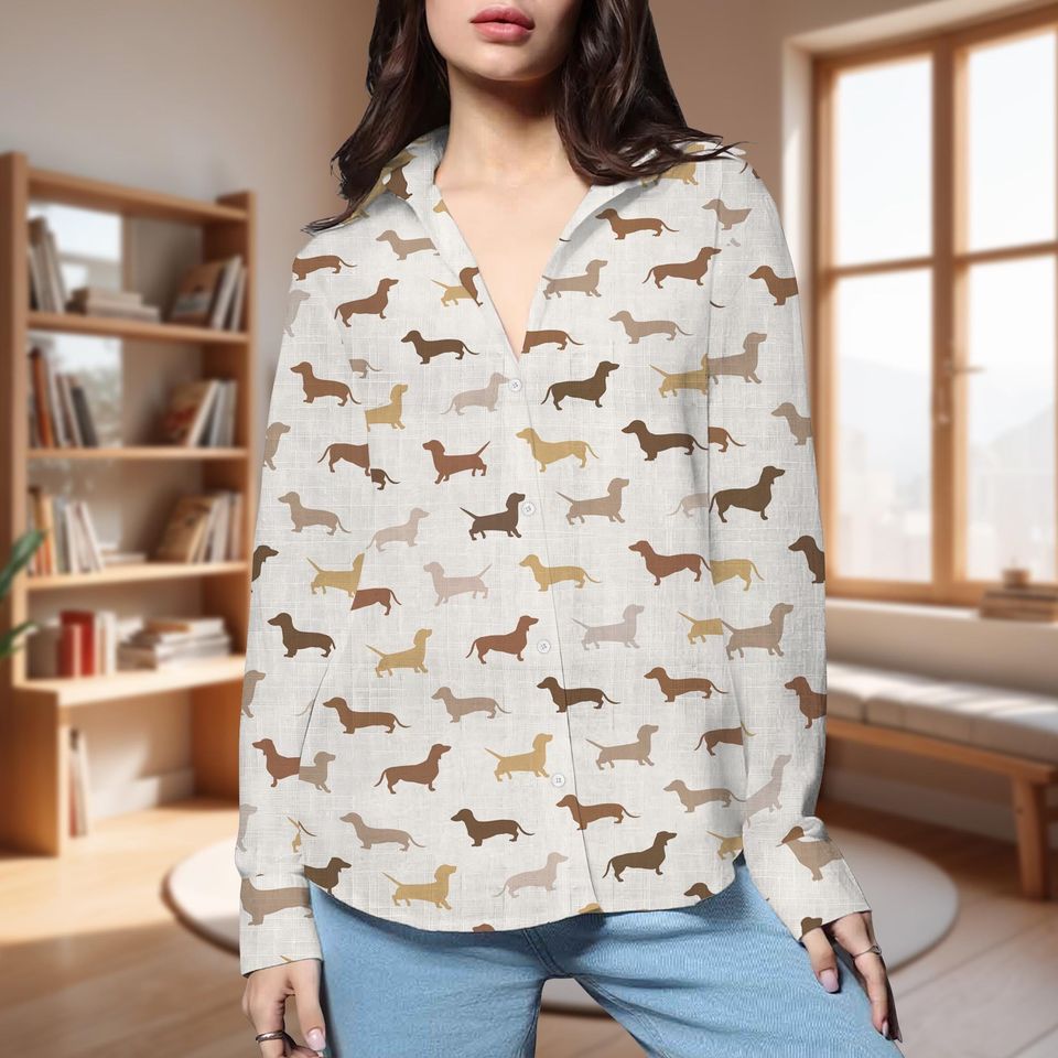 Retro Colors Dachshund Women Blouse, Dachshund Lover Gift