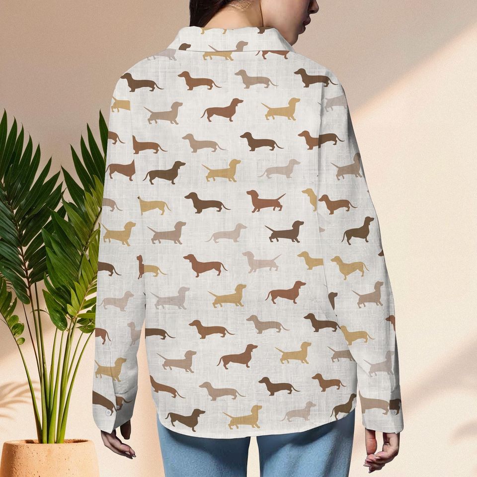 Retro Colors Dachshund Women Blouse, Dachshund Lover Gift