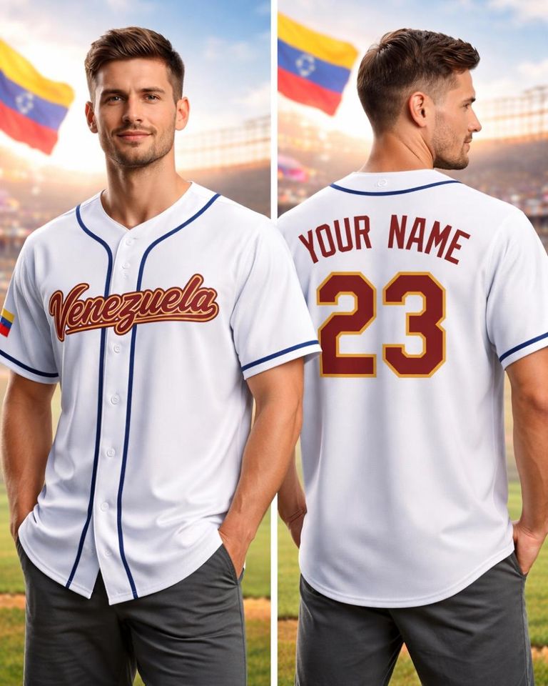 Custom White Venezuela Jersey 2026 World Baseball Classic, Limited Baseball Shirt Men Youth Size, Personalized Venezuela Jersey
