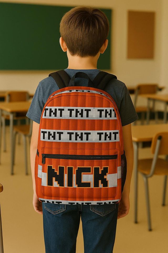 Minecraft Backpack for Kids, Personalized Handmade School Bag, Preschool and Kindergarten Gift
