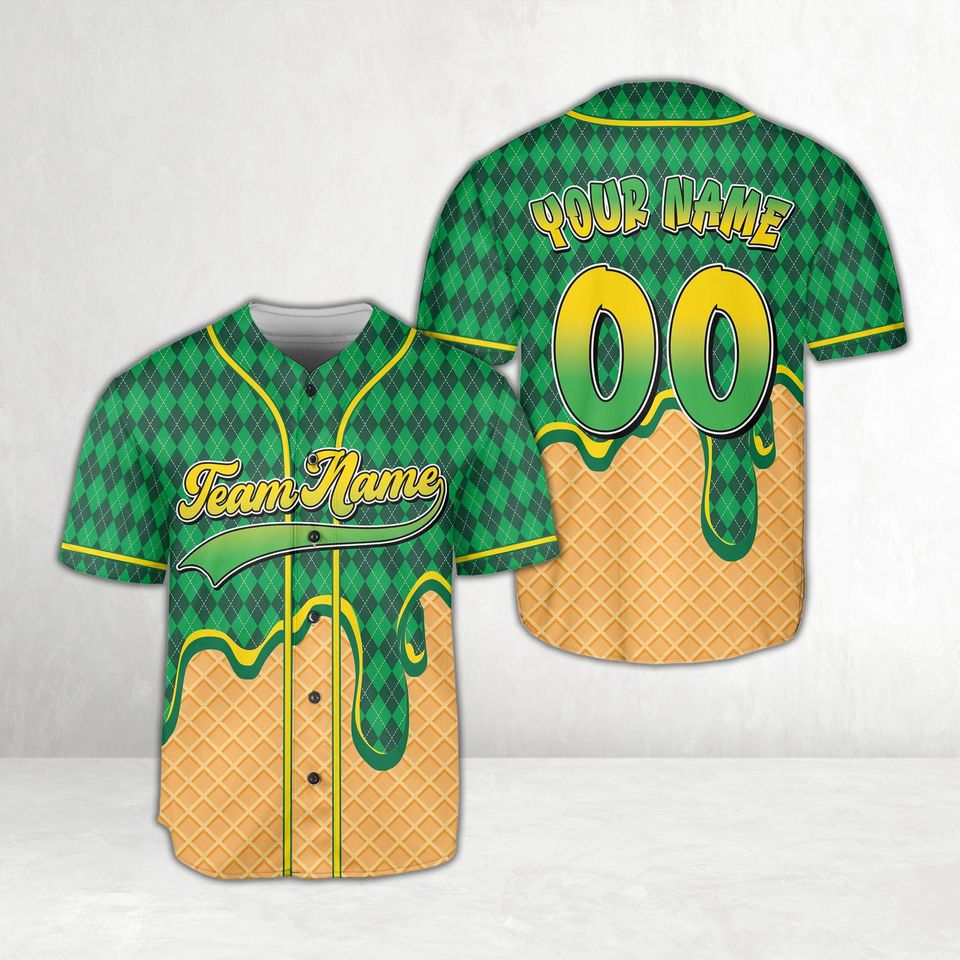 Dripping St Patrick Baseball Jersey, Custom Name Lucky Shamrock Charm, Personalized Irish Holiday Gift, Clover, Green Beer Drip Jersey