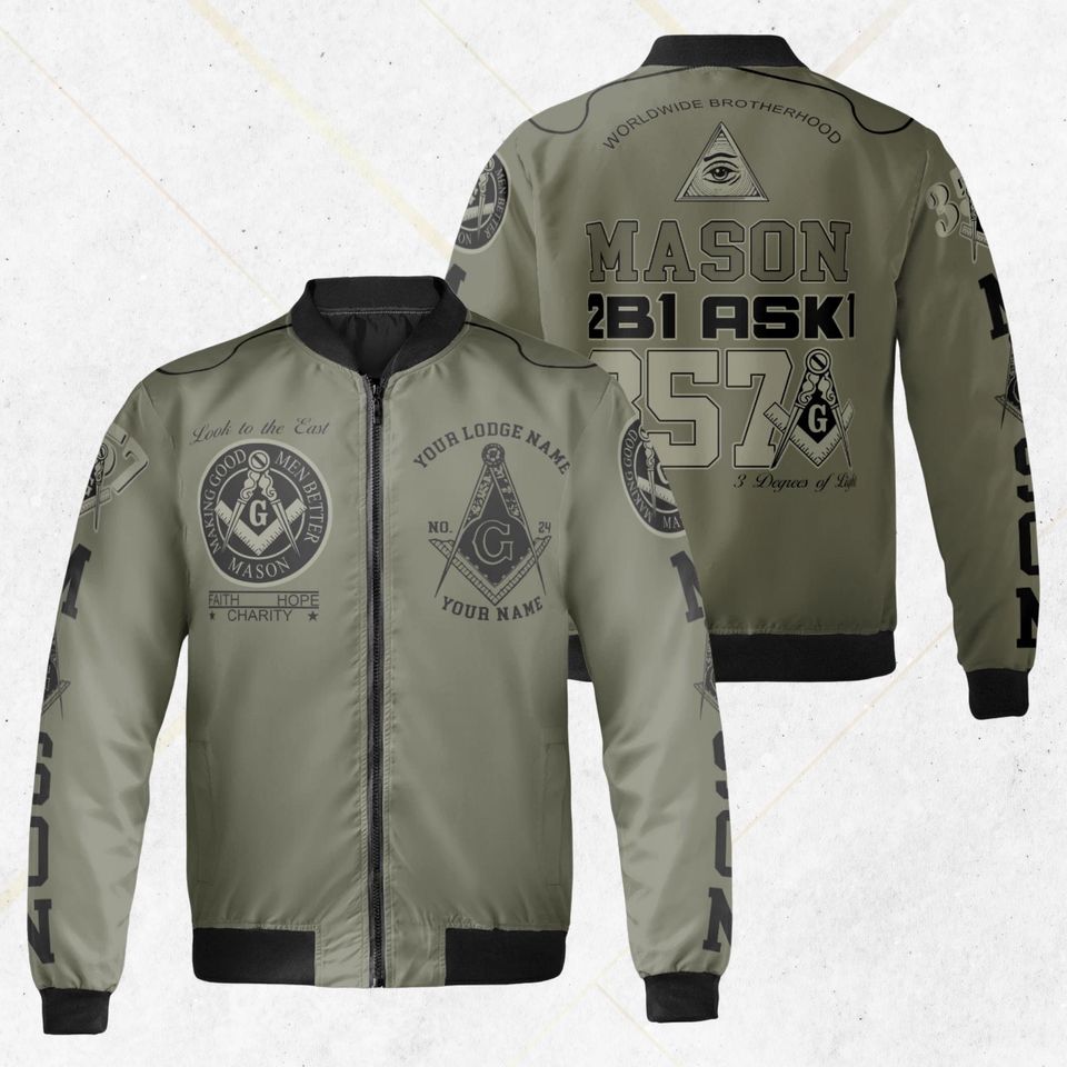 Freemason Bomber Jacket with Square & Compasses
