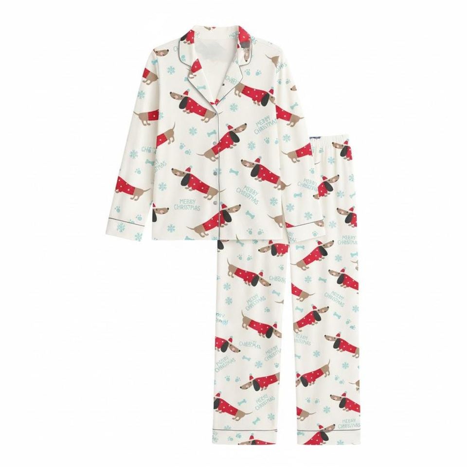 Dachshund Christmas Pajamas Set, Matching family Holiday PJs, Dog Lover Gift, Gift for Her, Funny Xmas, Holiday Gift