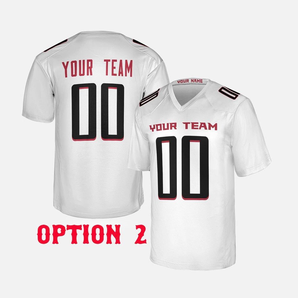 Custom Atlanta Falcons Football Jersey, White Black, Adult Sizes