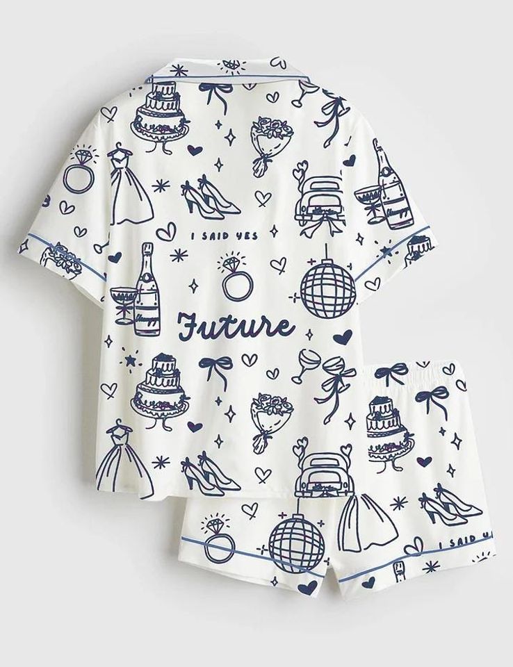 Women's Short Pajamas Set with Pocket