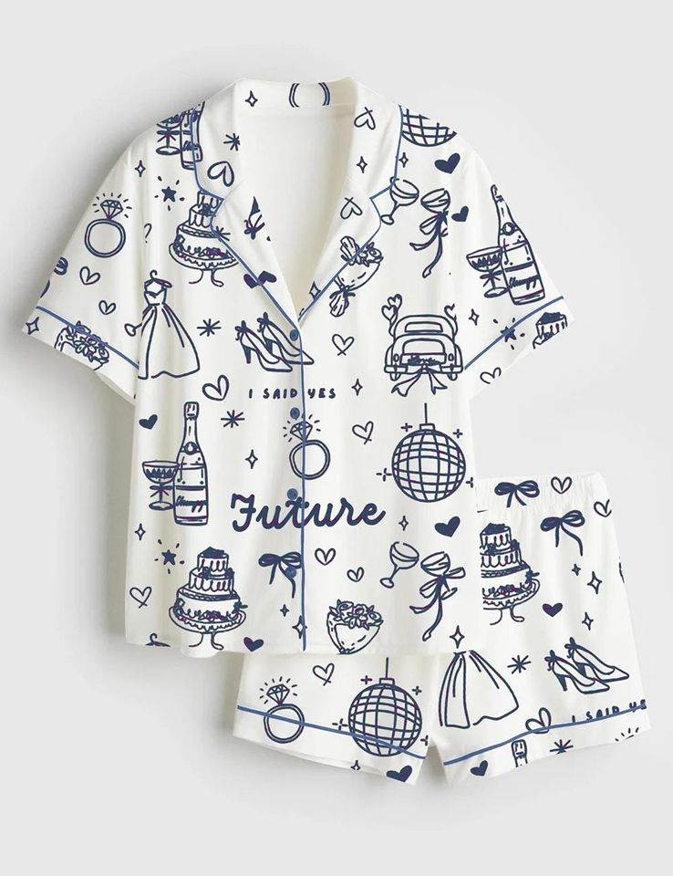 Women's Short Pajamas Set with Pocket