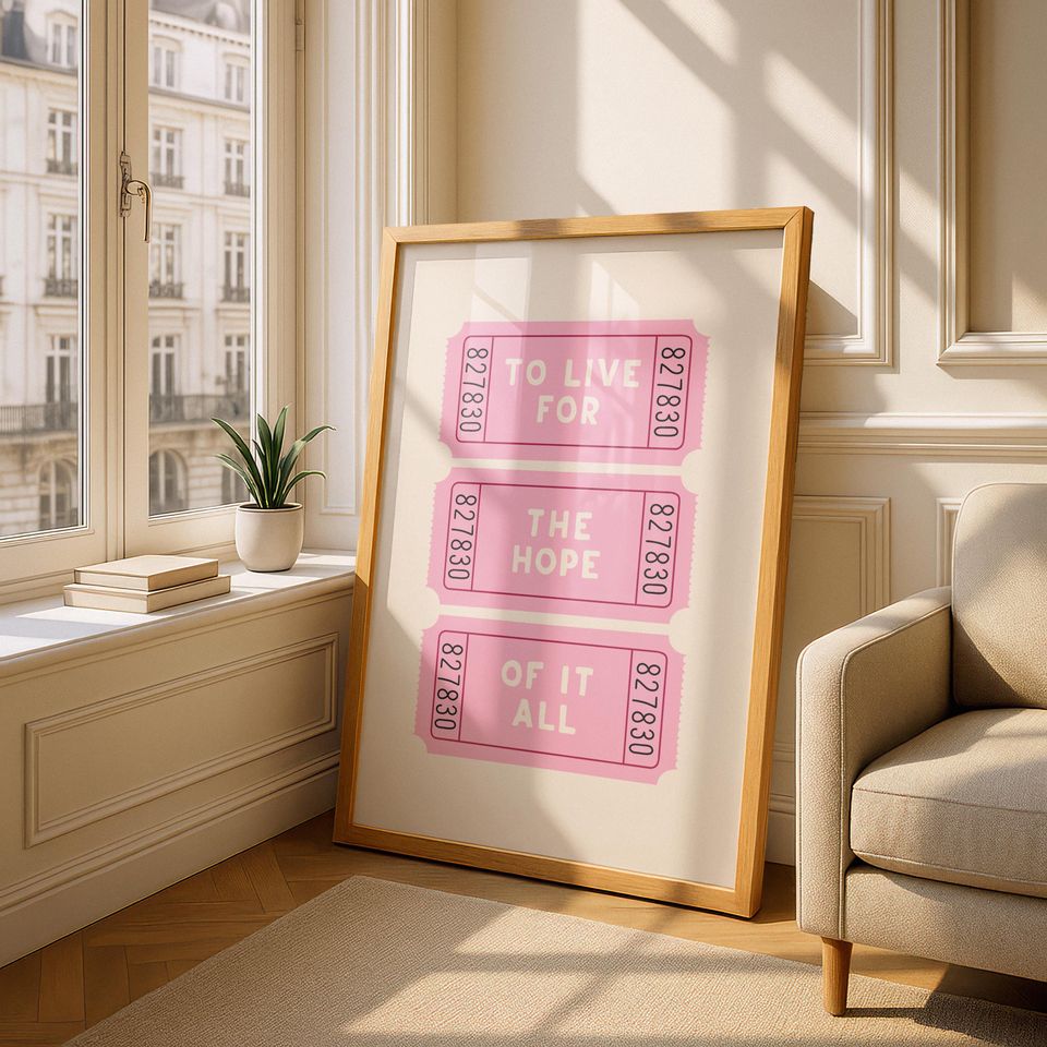 TS Lyric Print: Minimalist 'To Live For The Hope Of It All'