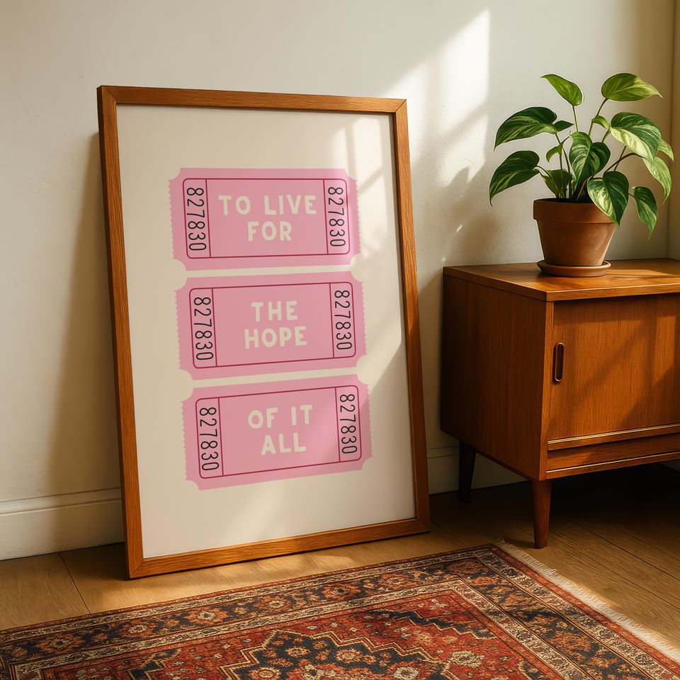 TS Lyric Print: Minimalist 'To Live For The Hope Of It All'