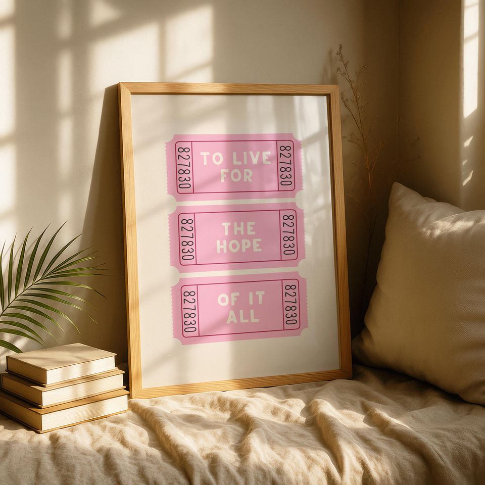 TS Lyric Print: Minimalist 'To Live For The Hope Of It All'
