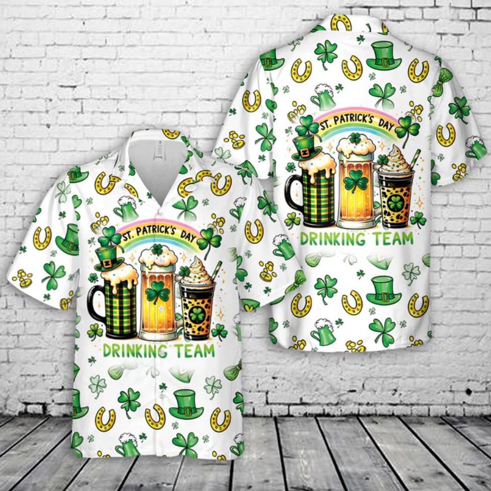 Drinking Team St Patrick's Day Hawaii Shirt, Irish Drinking Team Tropical Hawaii Shirt
