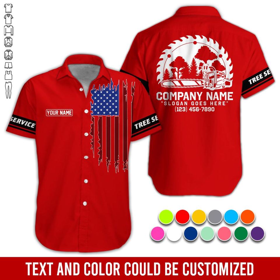 Custom Tree Service Work Shirt: Personalized Arborist, Logging, Landscaping Uniform